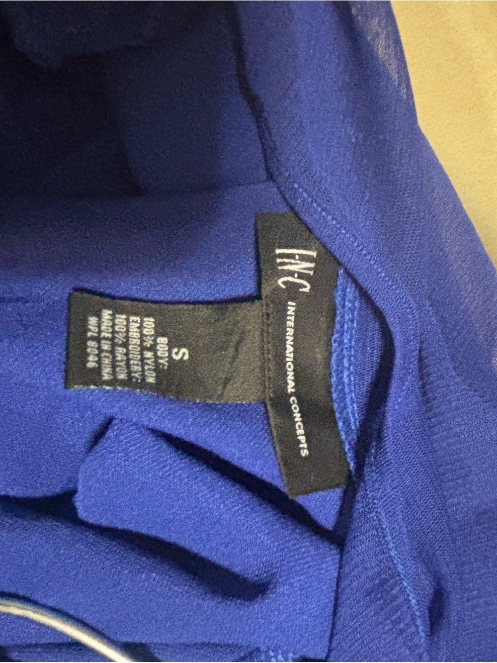 INC International Concepts Royal Blue Sleeveless Embellished Mesh Top - Picture 10 of 11